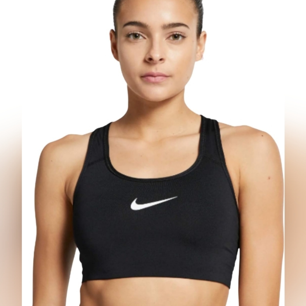 NIKE Swoosh Racerback Bra Black Dri-Fit Sports - Size 1X